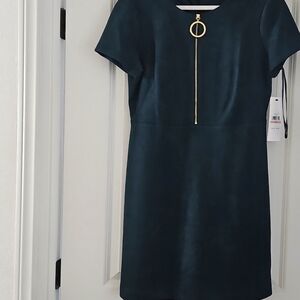 NWT Calvin Klien Green Velvet Dress Size 12